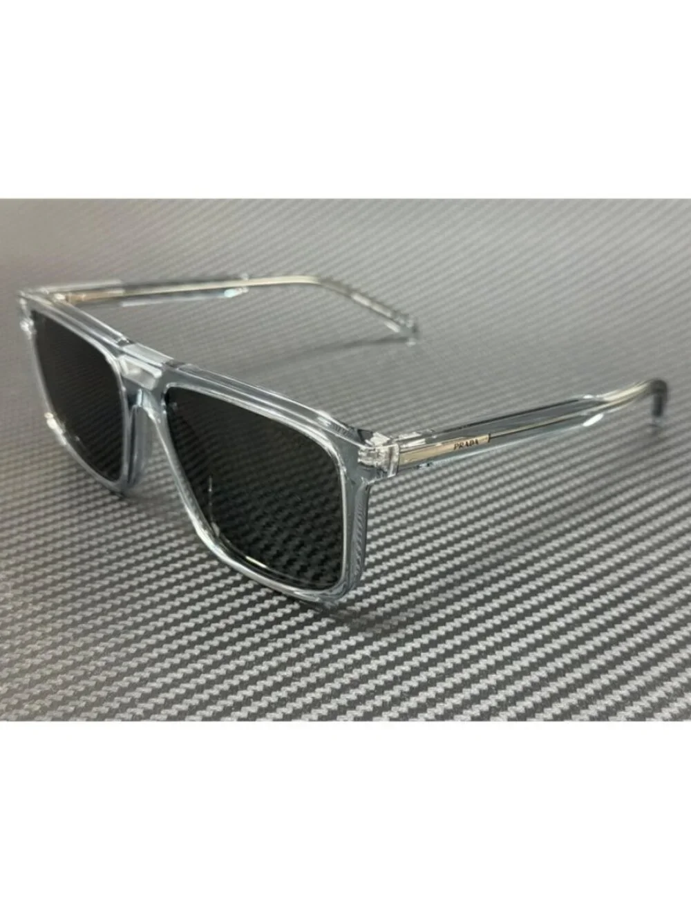 New PRADA Men Transparent Azure Sunglasses 58-18-145